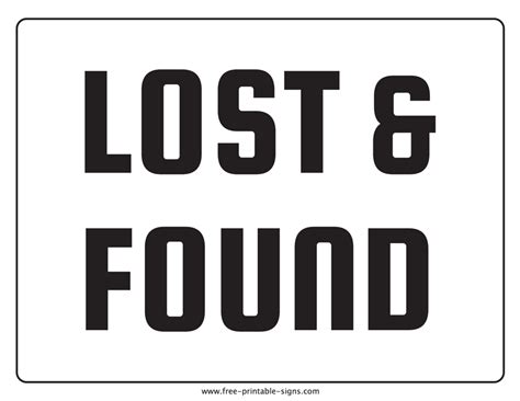 Lost And Found Printable Sign